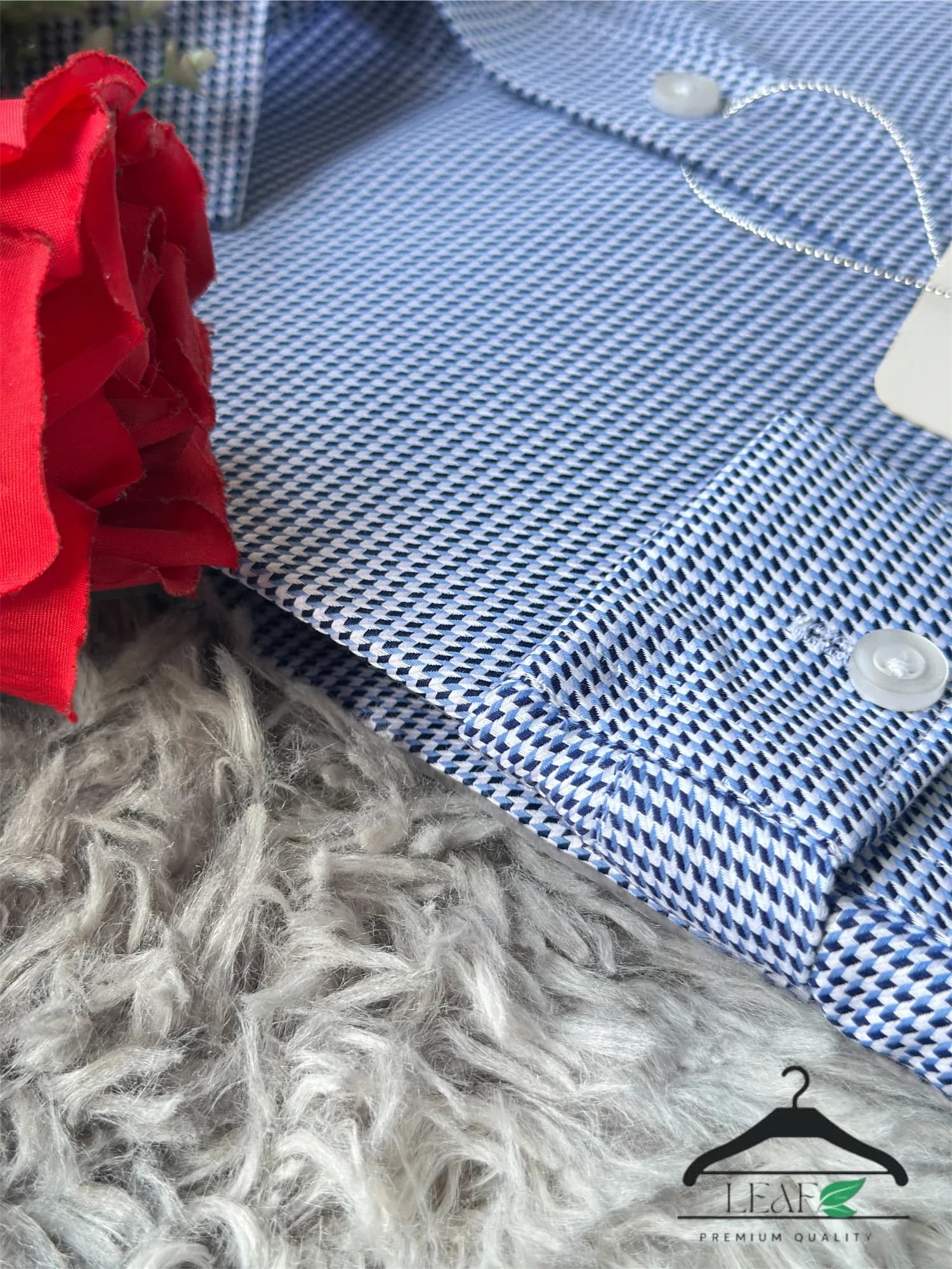 Blue Houndstooth Shirt — front