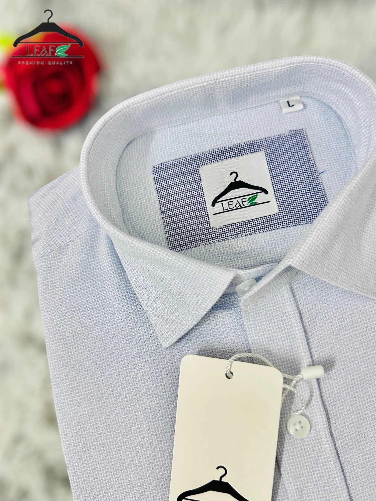 White Micro-Check Shirt — front