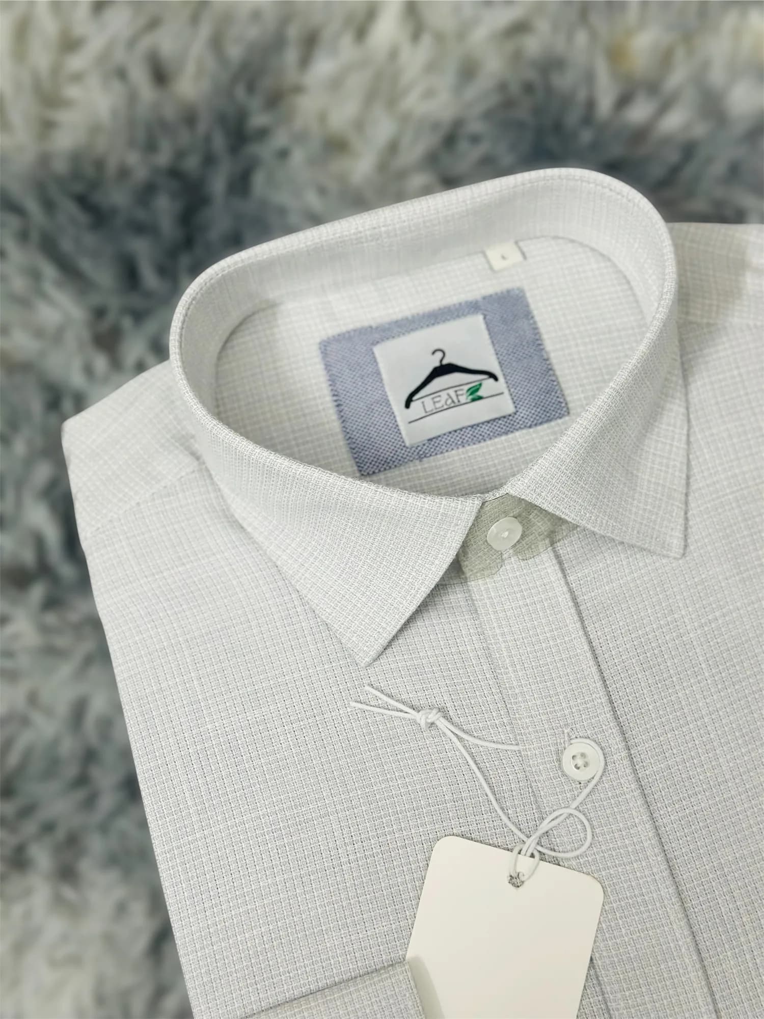 Oatmeal Grid-Check Shirt
