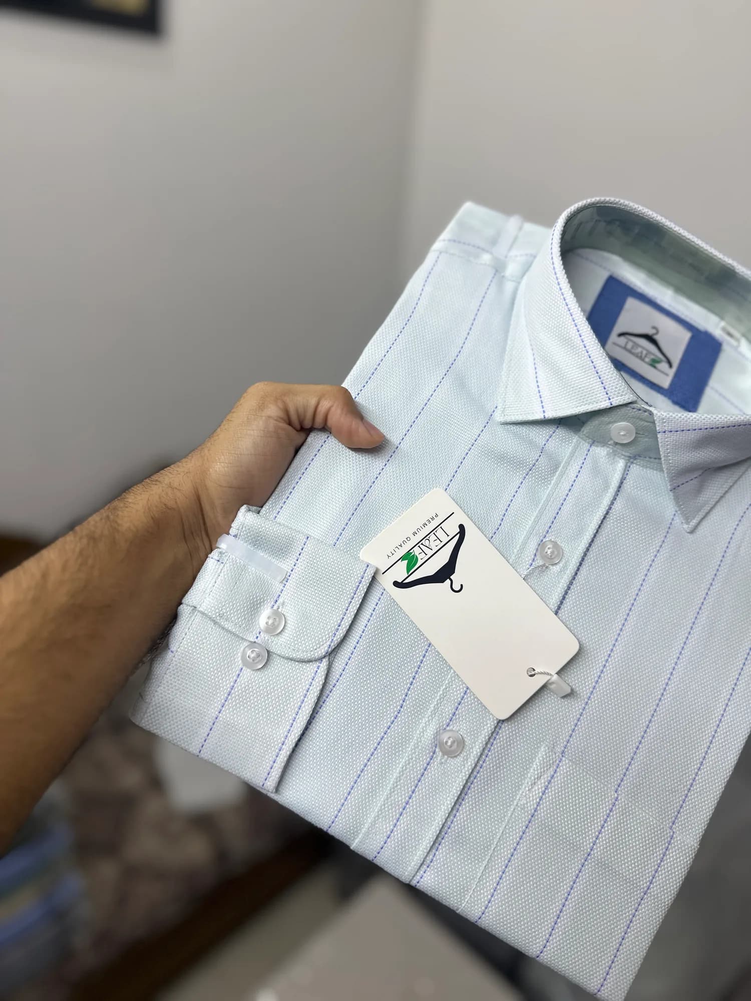 Fine Blue Stripe Shirt — front